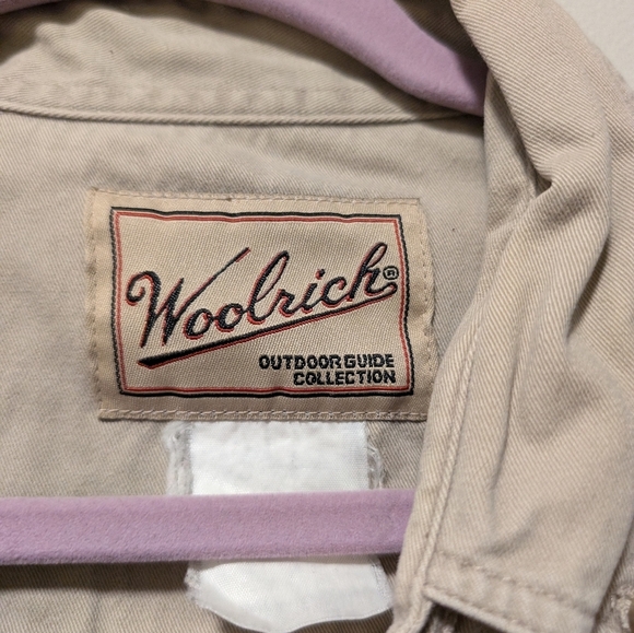 Woolrich Khaki Button-Up Shirt Large - Picture 3 of 4